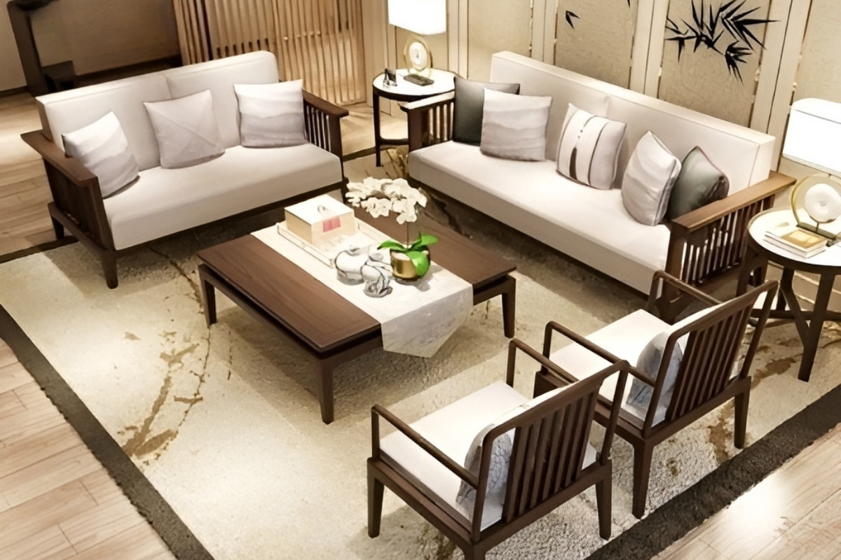 Sofa phòng khách bằng gỗ cao cấp