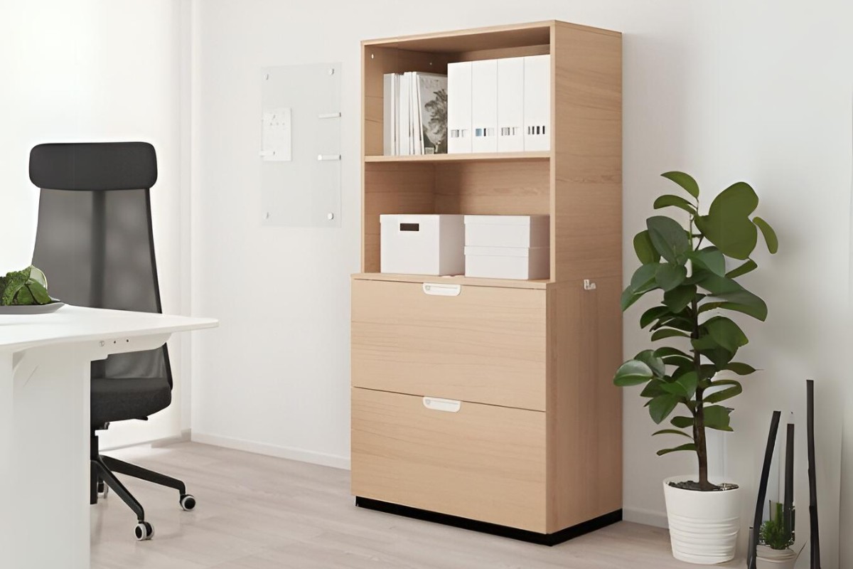 Tủ tài liệu cánh lửng với ngăn kéo mở