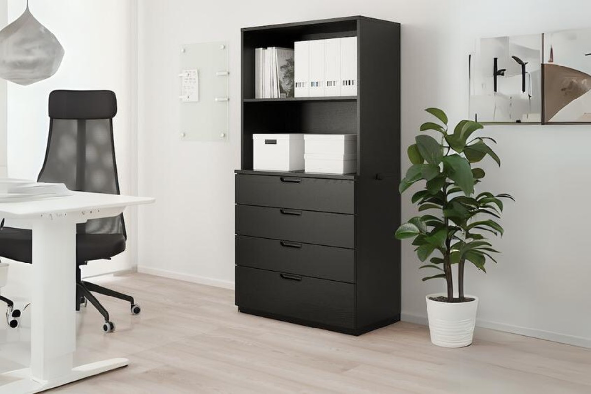 Tủ tài liệu cánh lửng màu đen