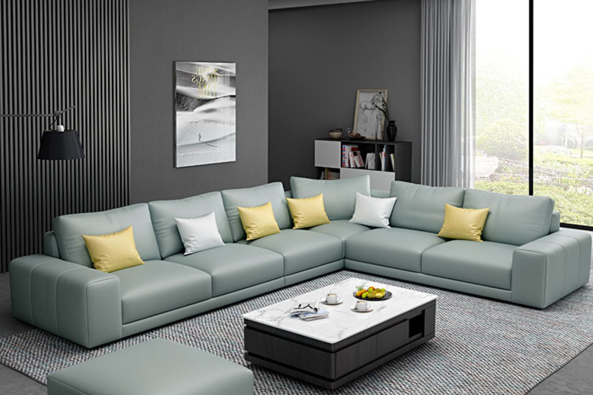 Sofa da chữ L đẹp mắt