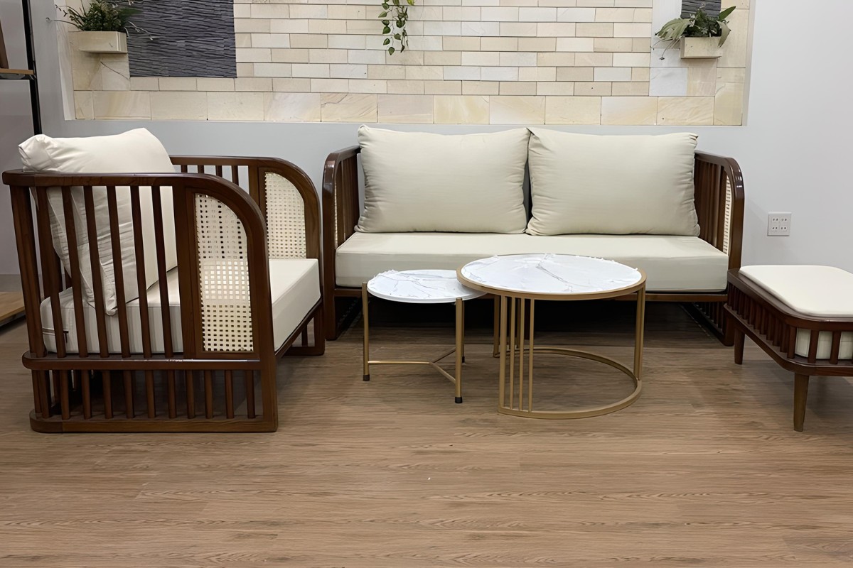 Sofa gỗ Indochine ấn tượng