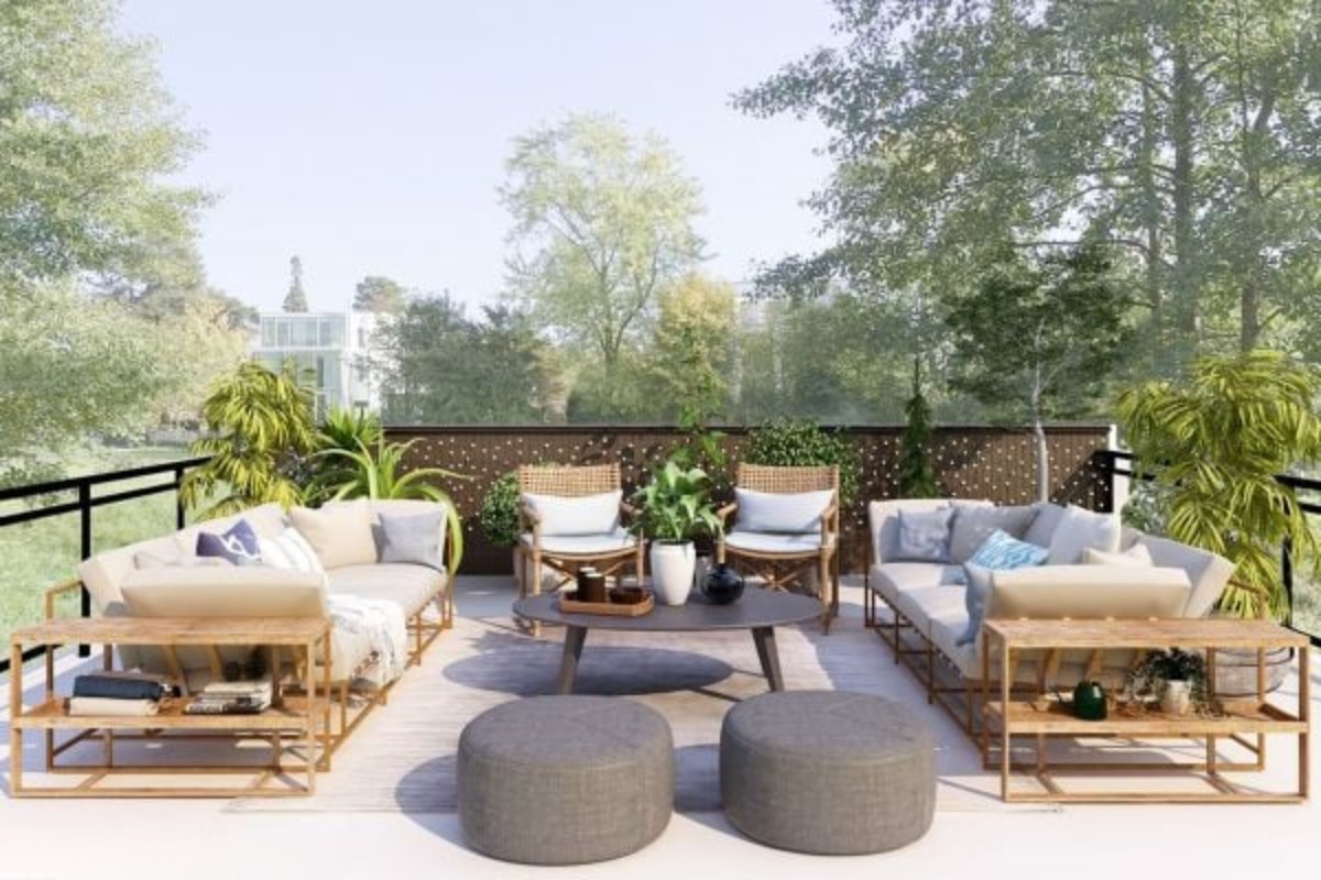 Sofa ngoài trời chất liệu gỗ