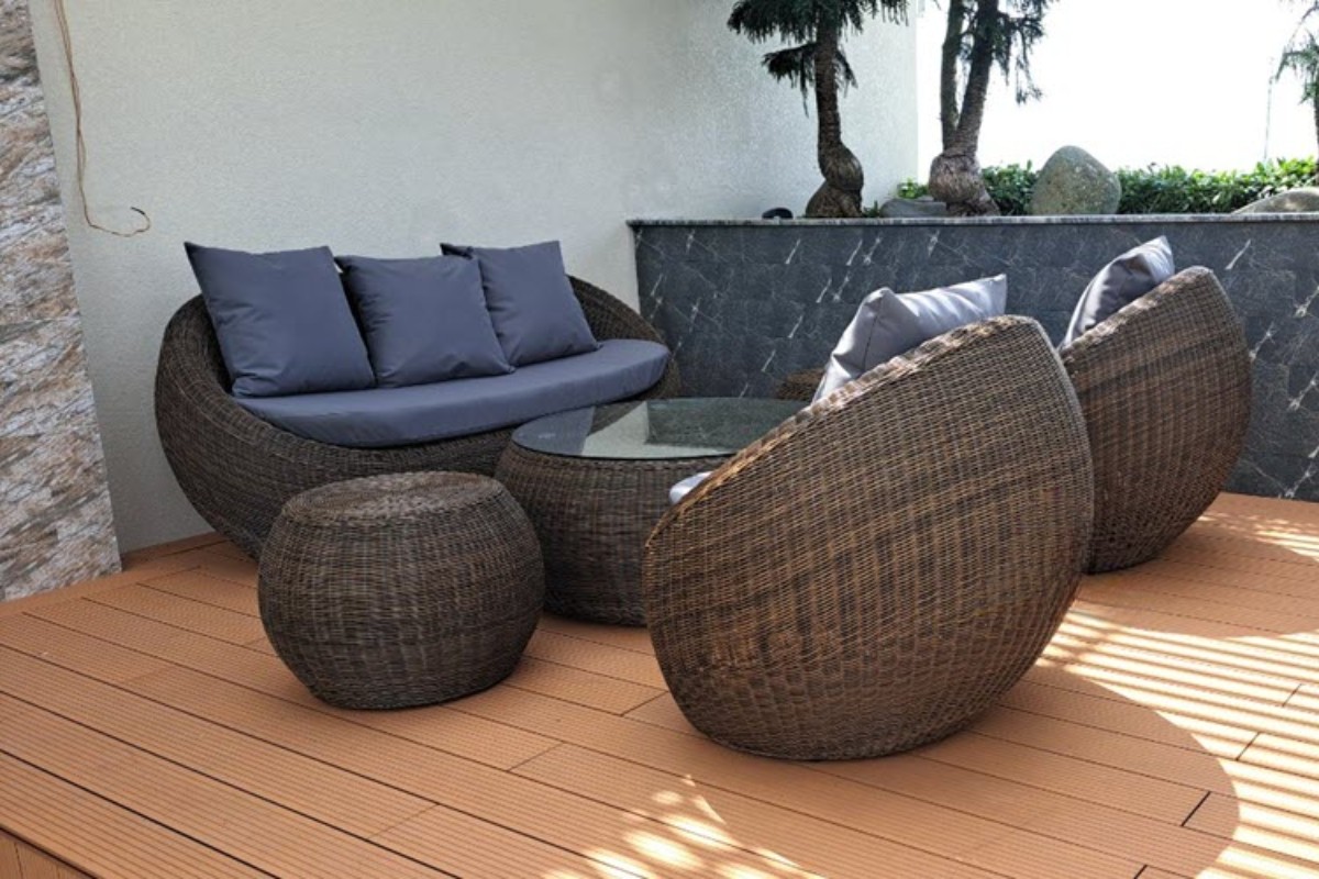Sofa ngoài trời nhựa giả mây
