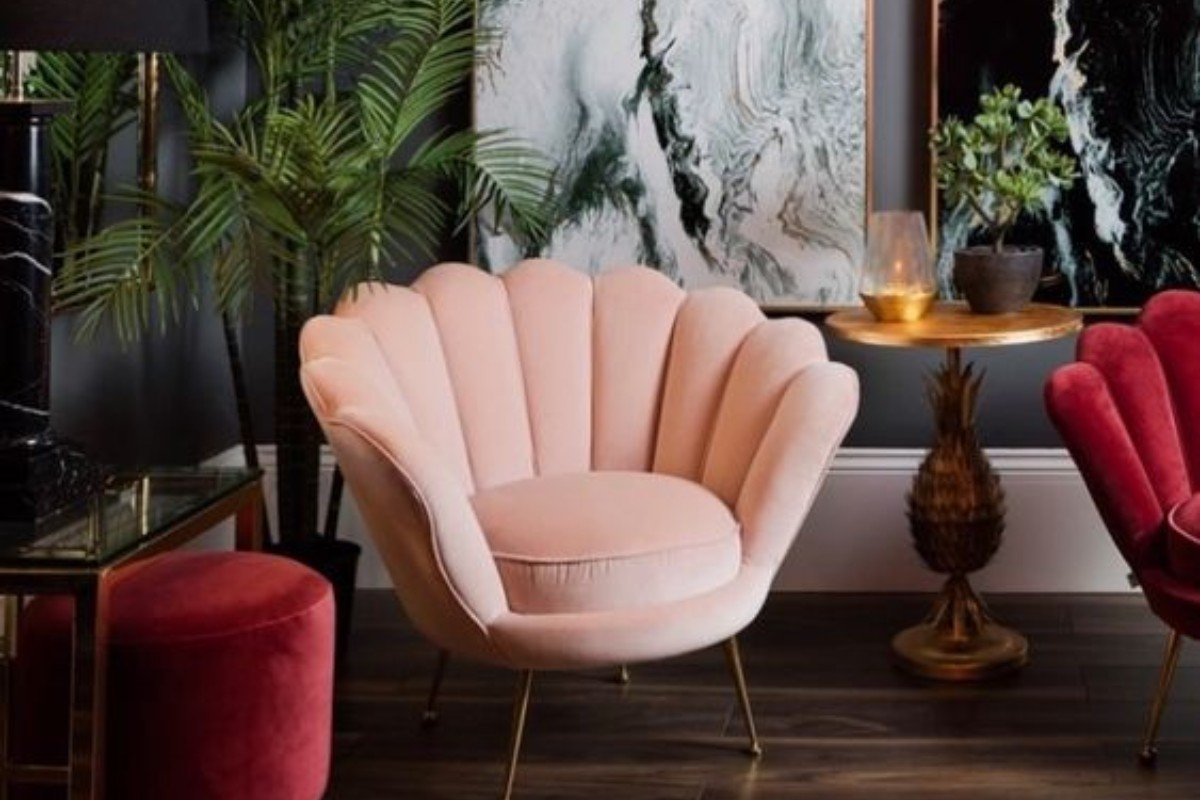 Ghế sofa nhung len kiểu dáng đẹp mắt