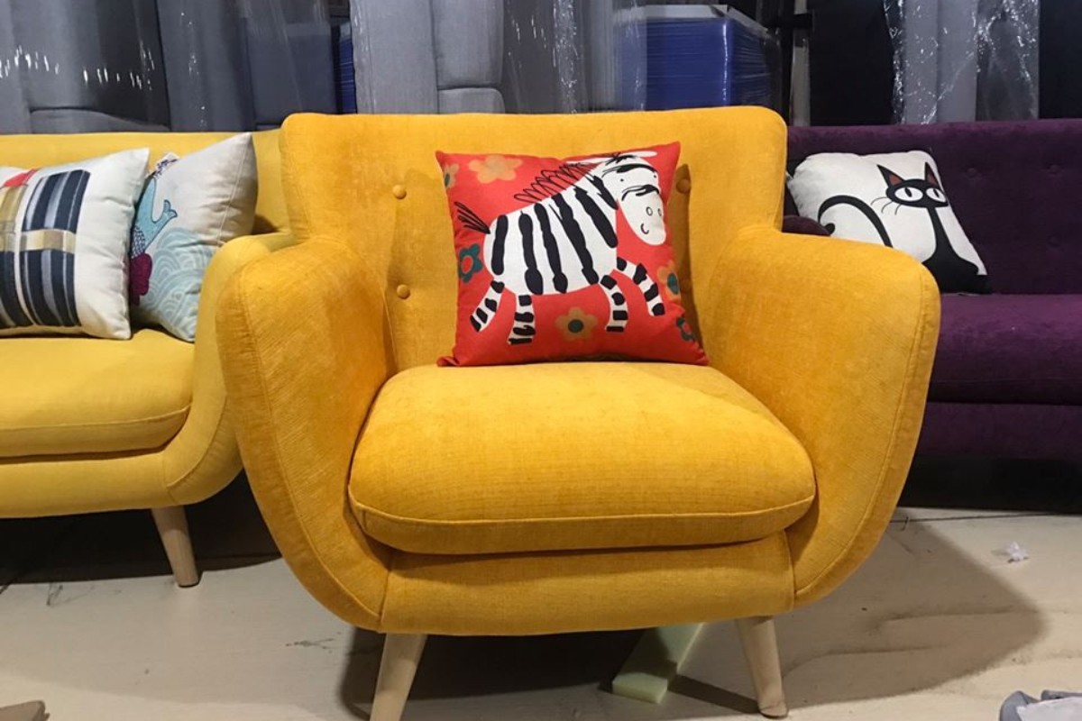Sofa nỉ đơn nhỏ gọn, đẹp mắt