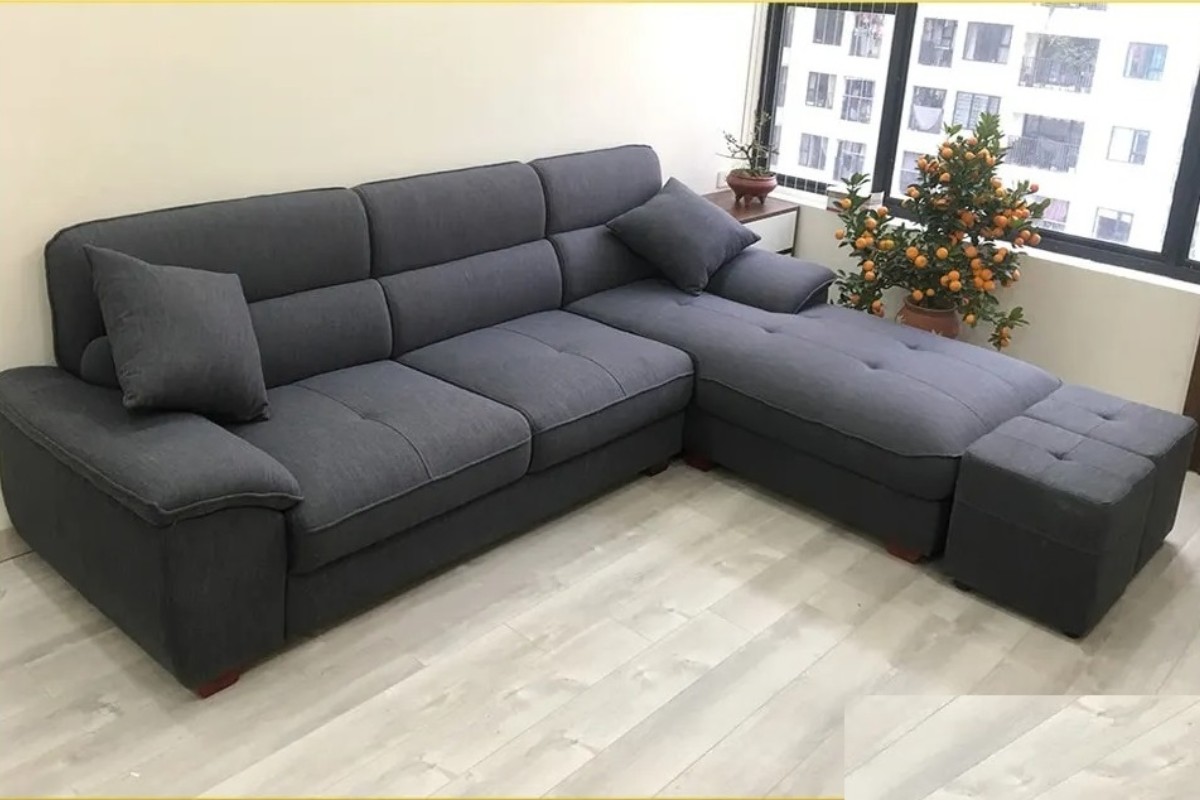 Sofa nỉ góc tận dụng góc chết