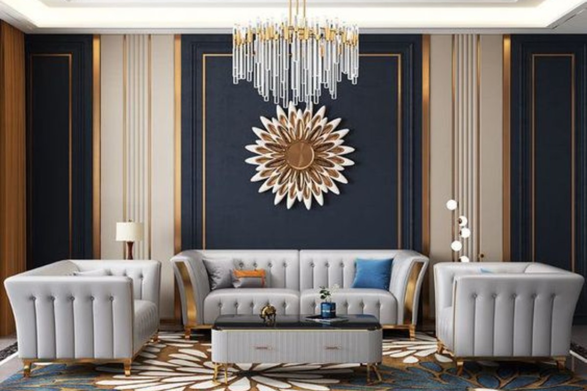 Sofa nhung cotton phong cách tân cổ điển