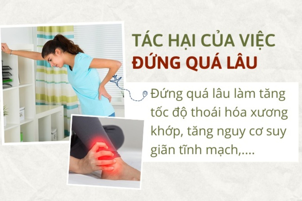 Tác hại khi đứng làm việc hàng giờ