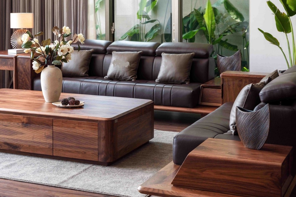 Sofa gỗ thiết kế tinh tế từng chi tiết, tạo nên vẻ đẹp sự quý phái