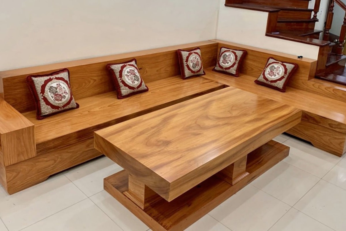 Sofa gỗ sơn PU cao cấp