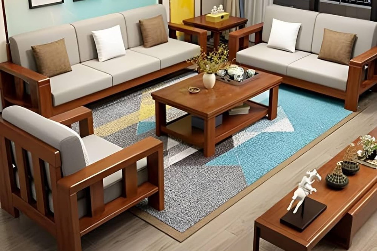 Sofa gỗ với hệ khung chắc chắn