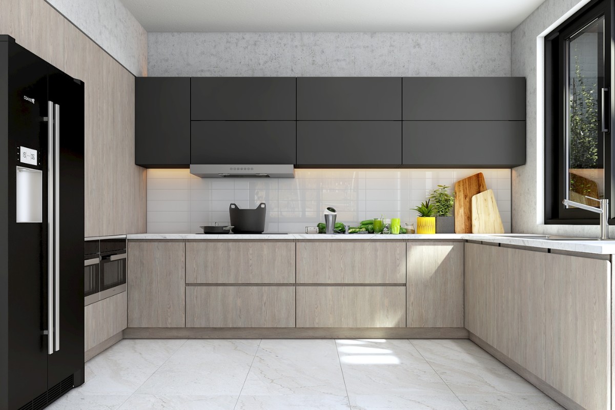 Tủ bếp gỗ phủ laminte