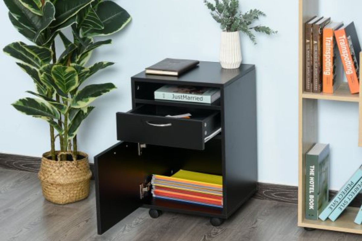 Tủ tài liệu nhỏ gọn 3 ngăn màu đen