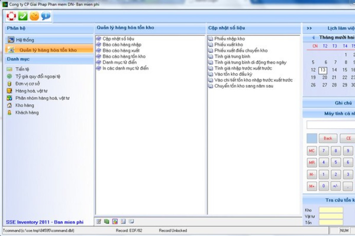App quản lý kho SSE