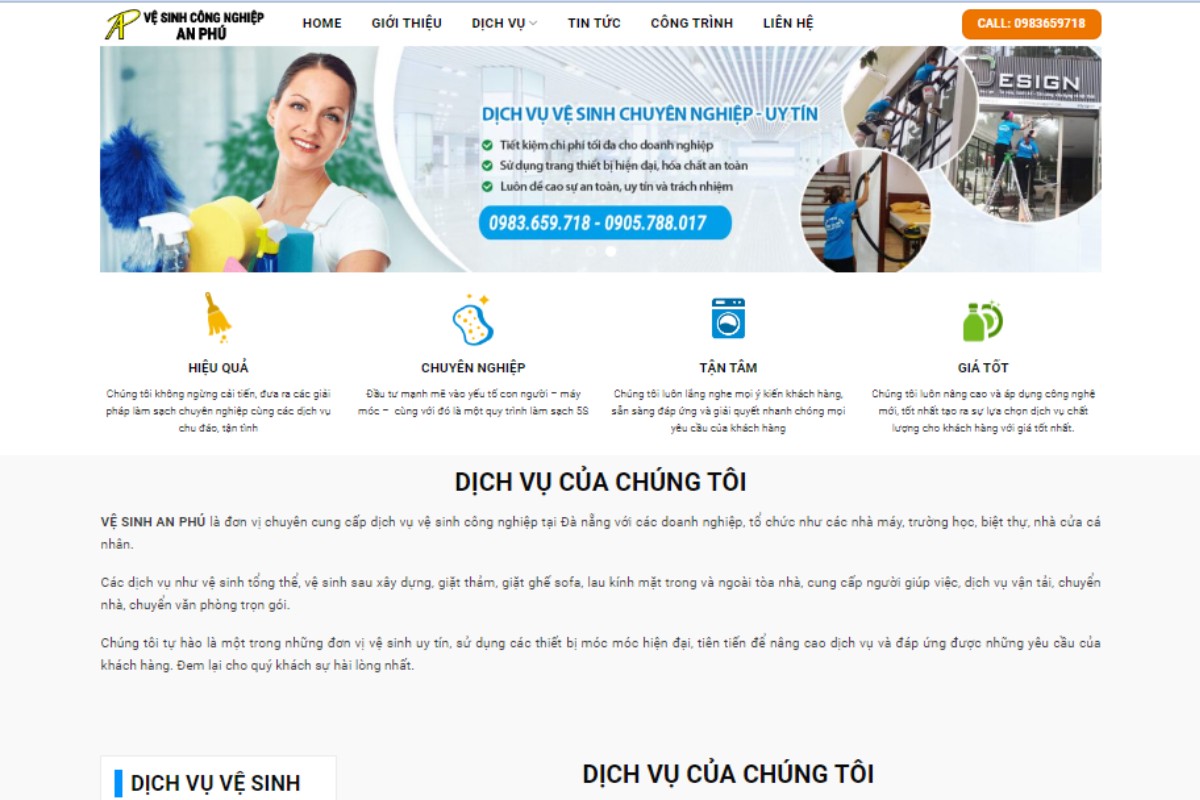 An Phú nhận vệ sinh văn phòng tại Đà Nẵng