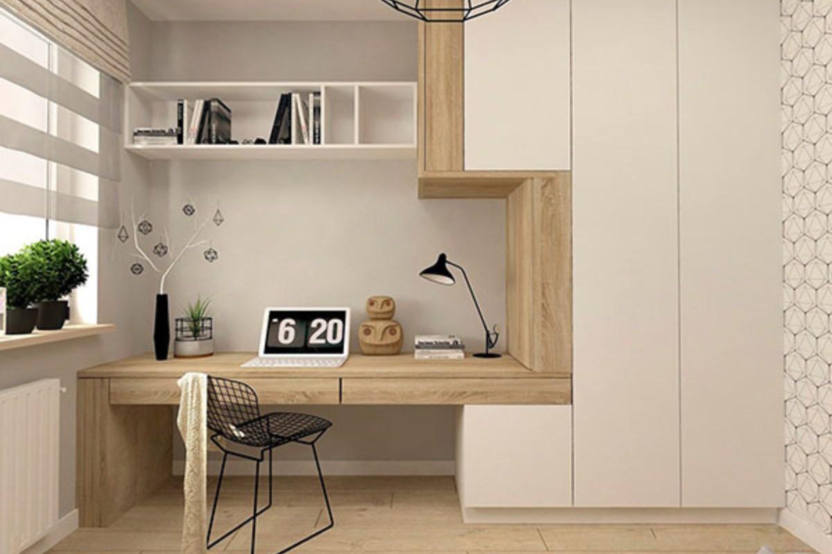Bàn làm việc cá nhân kết hợp với tủ quần áo