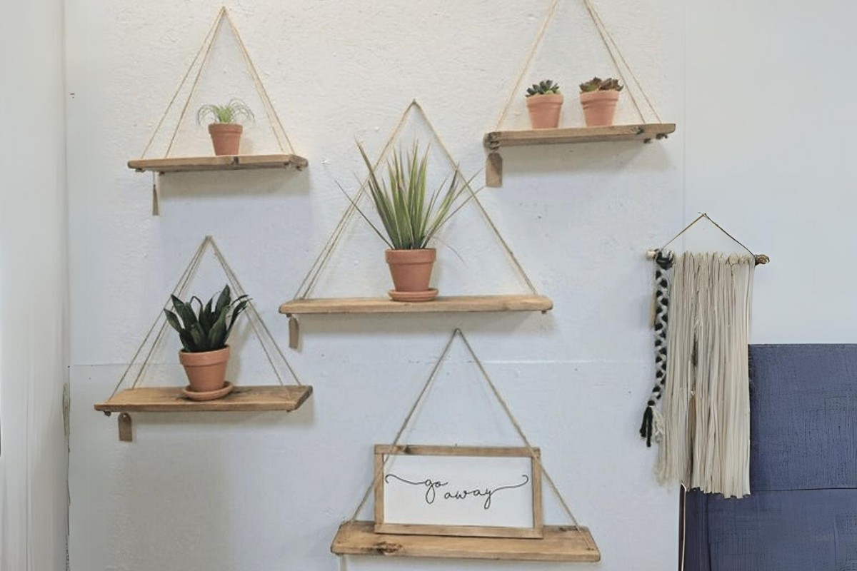 Tự làm kệ sách treo tường bằng gỗ trượt