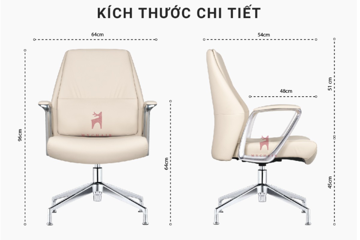 Kích thước ghế giám đốc 4 chân