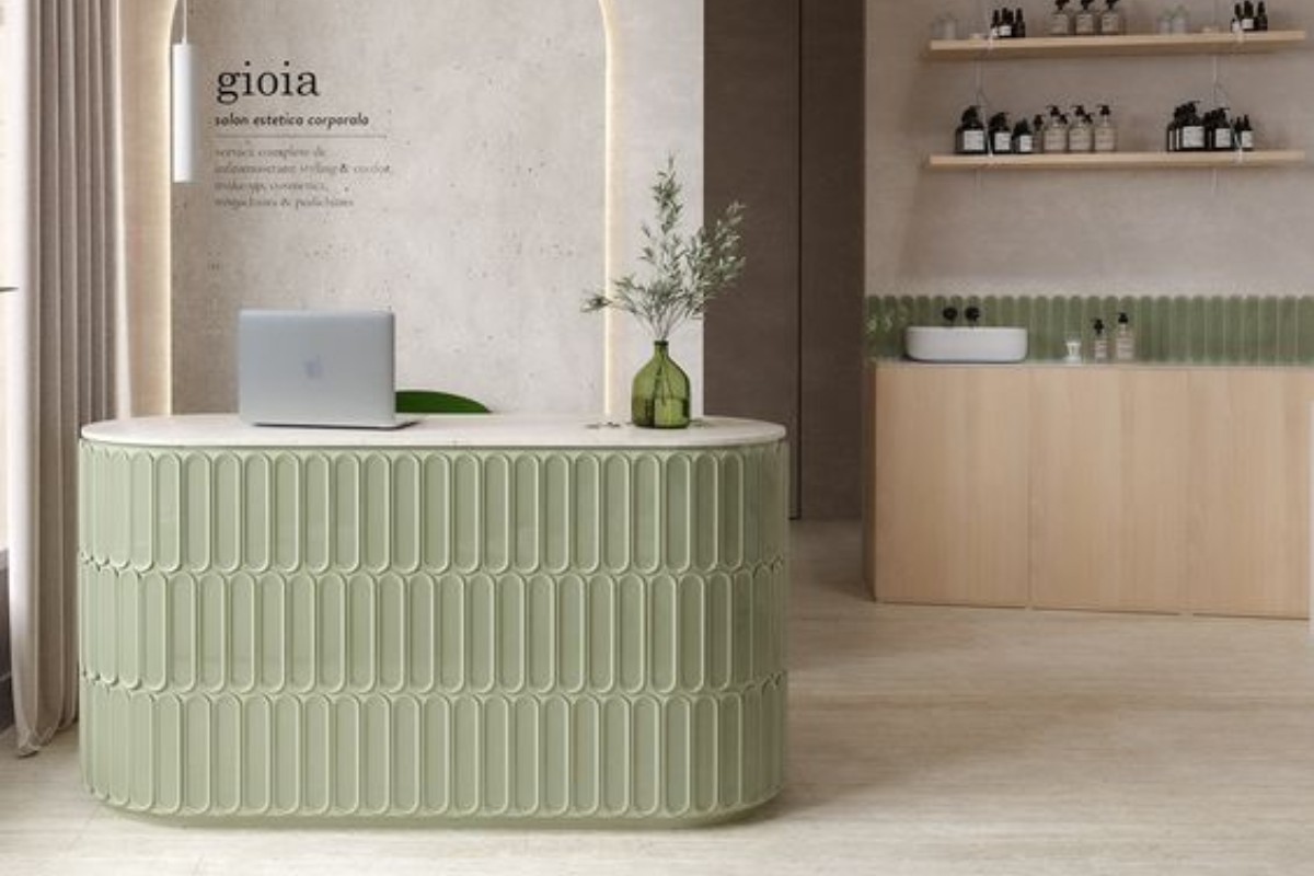 Thiết kế quầy lễ tân đơn giản 