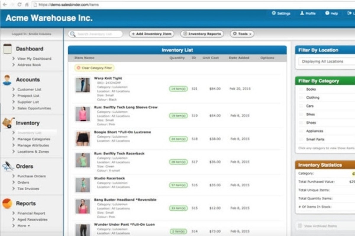 Phần mềm quản lý kho Sales Binder