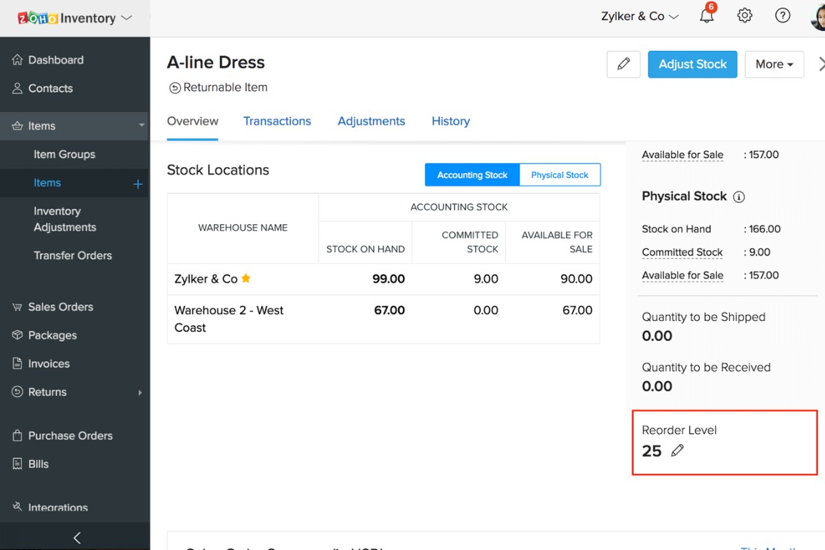 Phần mềm quản lý kho Zoho inventory