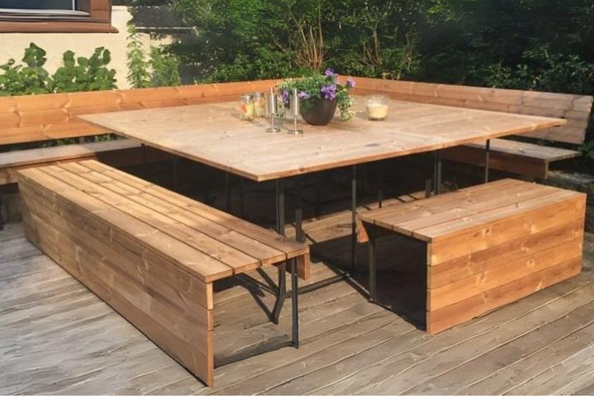 Bộ bàn ghế gỗ pallet ngoài trời