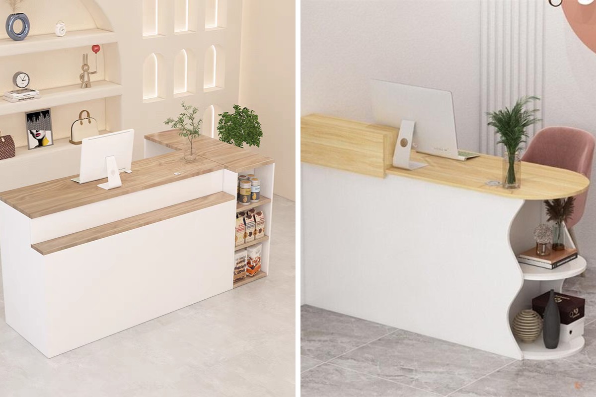 Quầy lễ tân kết hợp với khu trưng bày sản phẩm