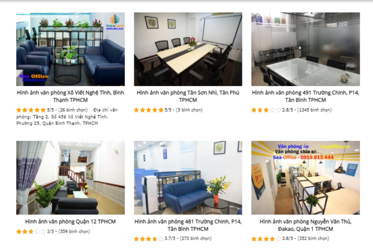 Sea office cung cấp văn phòng làm việc chung