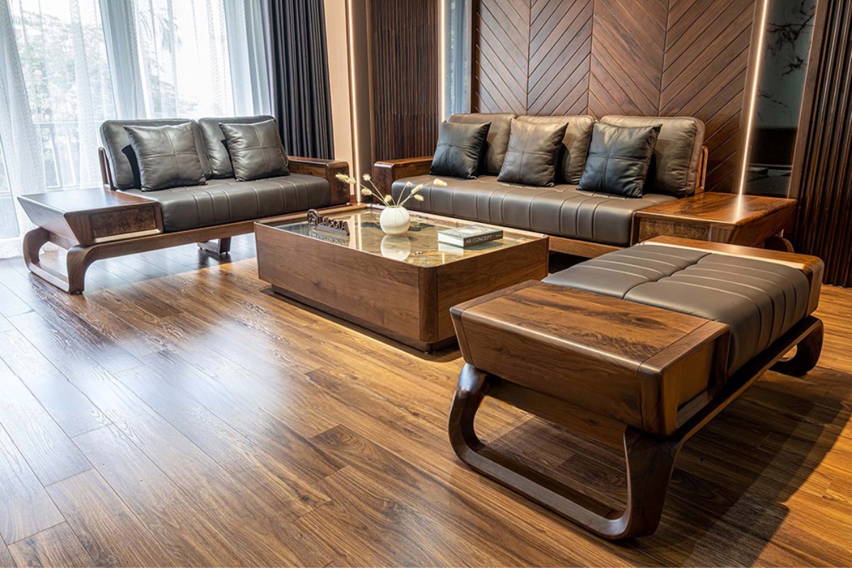Mẫu sofa gỗ tự nhiên thu hút