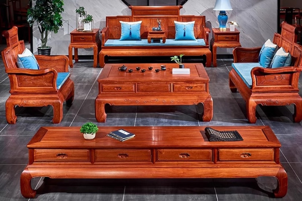 Bộ sofa gỗ hương đẹp mắt