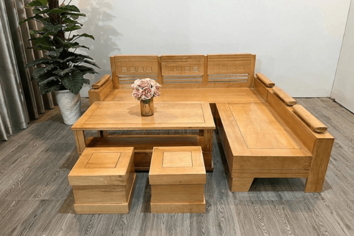Sofa gỗ tự nhiên chữ L