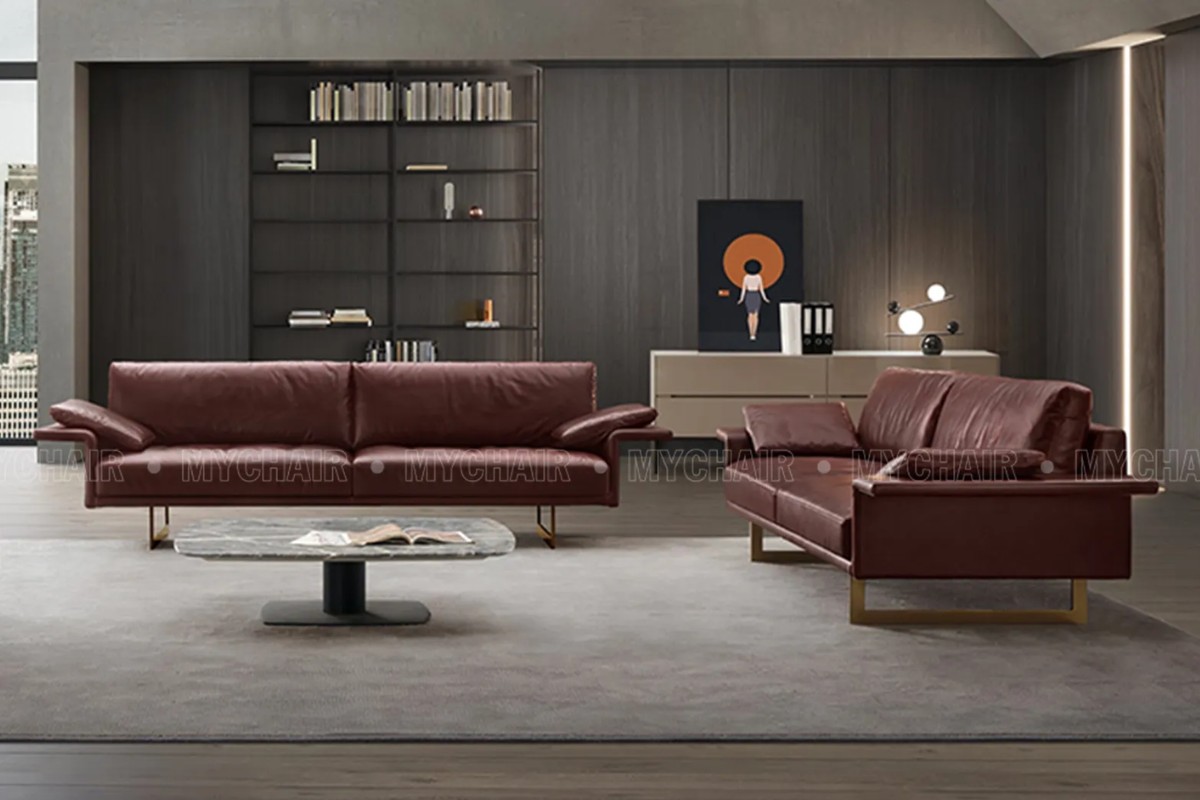 Sofa khung gỗ công nghiệp, bọc nệm mút da nỉ