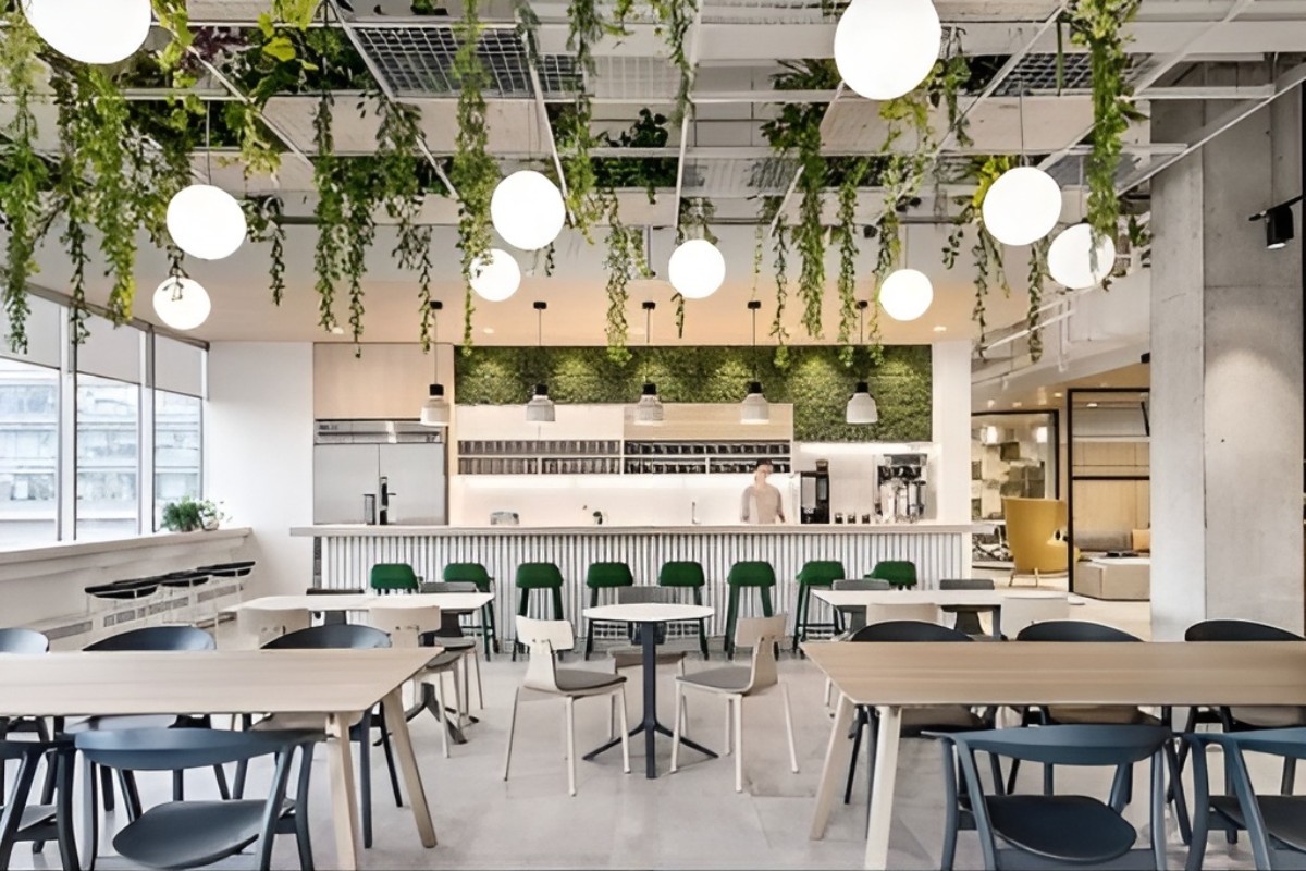 Thiết kế quán cafe văn phòng không gian xanh