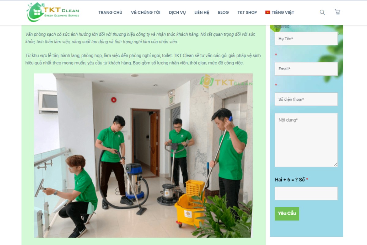 TKT Cleaning nhận dọn vệ sinh văn phòng theo giờ
