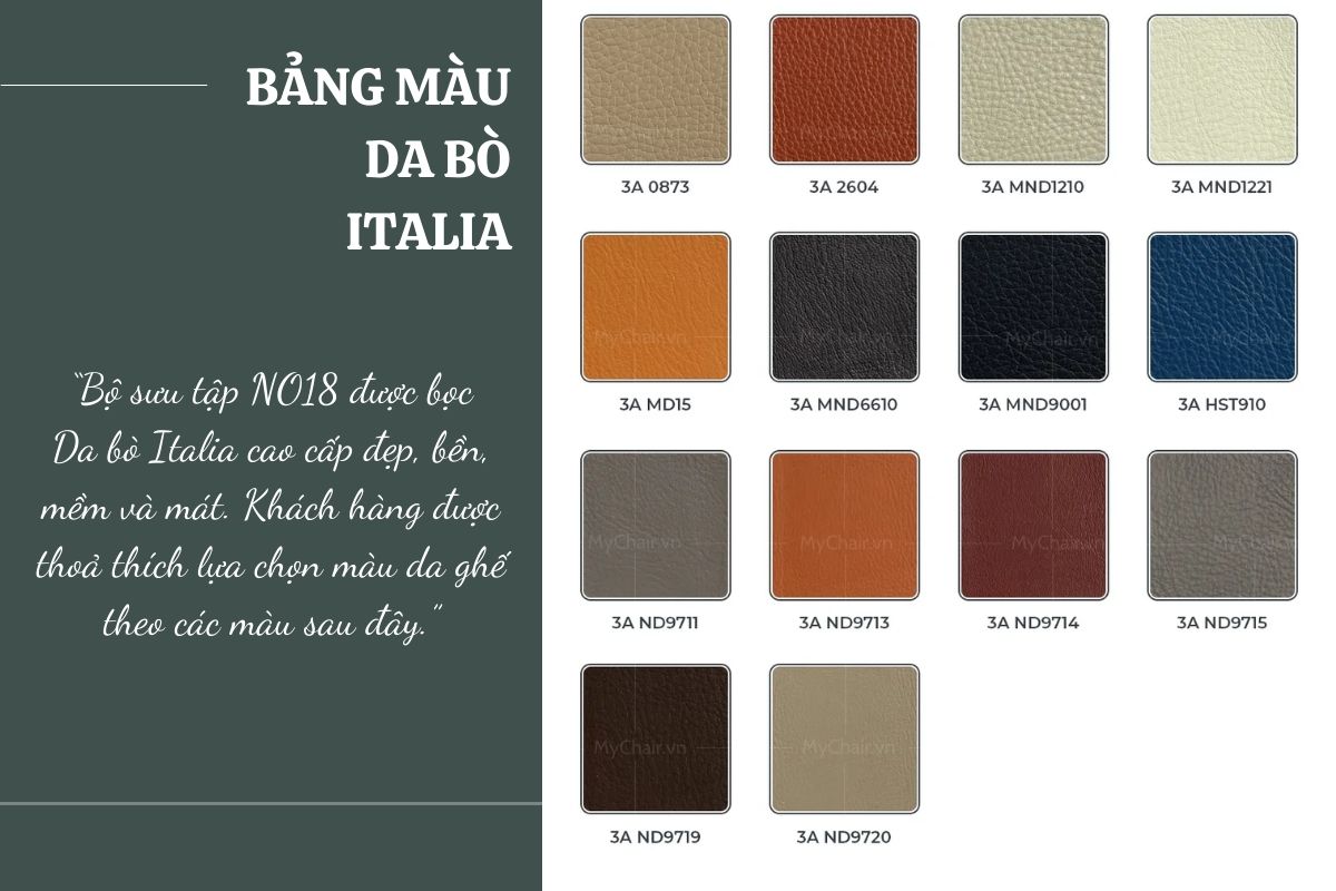 Bảng màu bộ sưu tập NO18