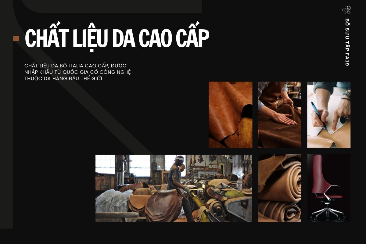 Bộ sưu tập FA19 sử dụng chất liệu da cao cấp