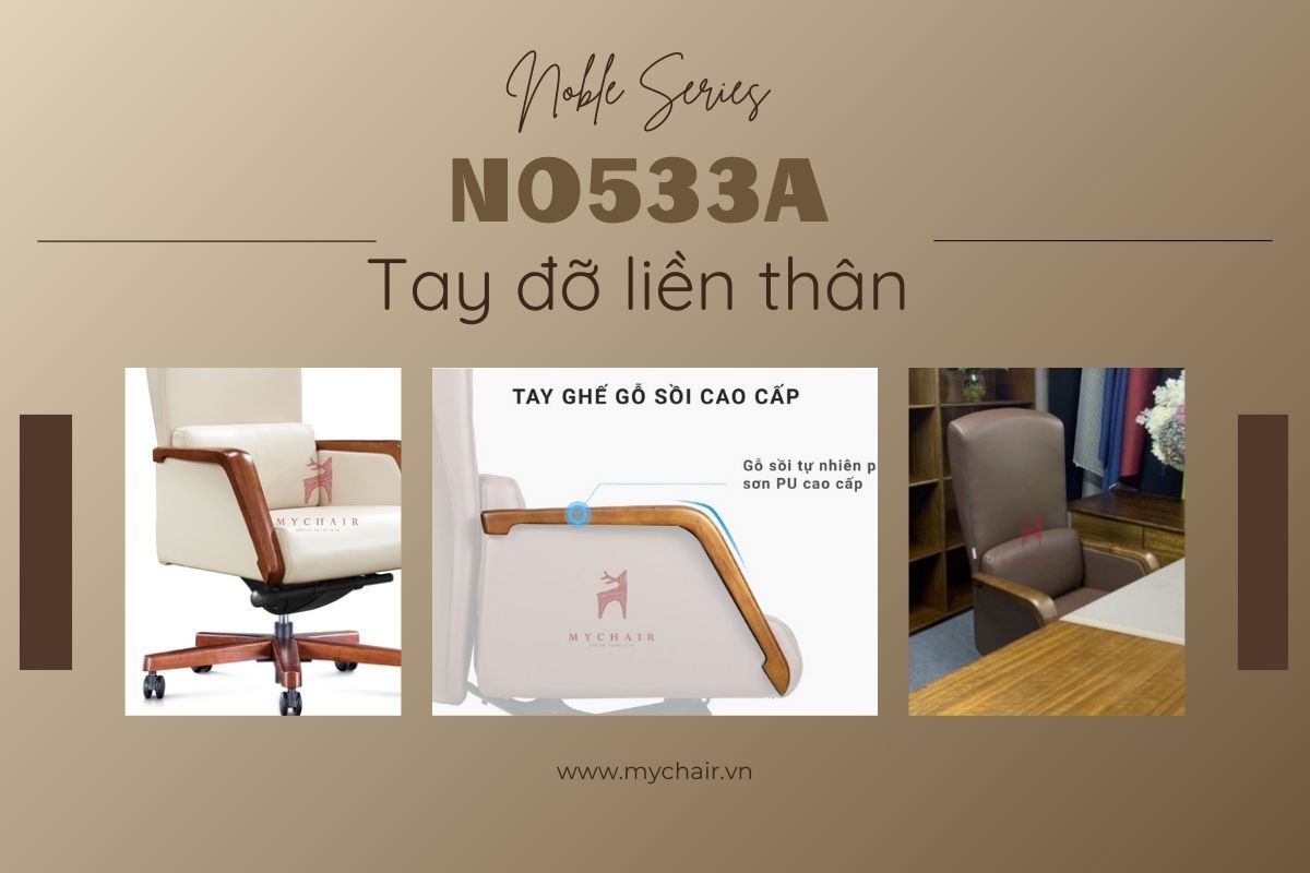Ghế giám đốc NO533A có tay đỡ liền thân