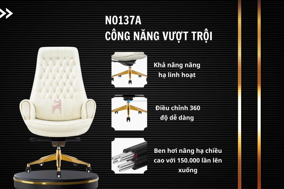 Ghế giám đốc NO137A có cấu tạo thông minh