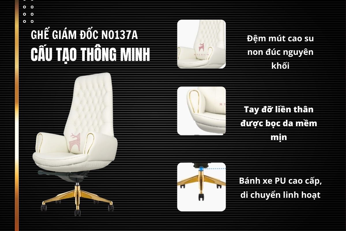 Ghế giám đốc NO137A có đệm mút êm ái