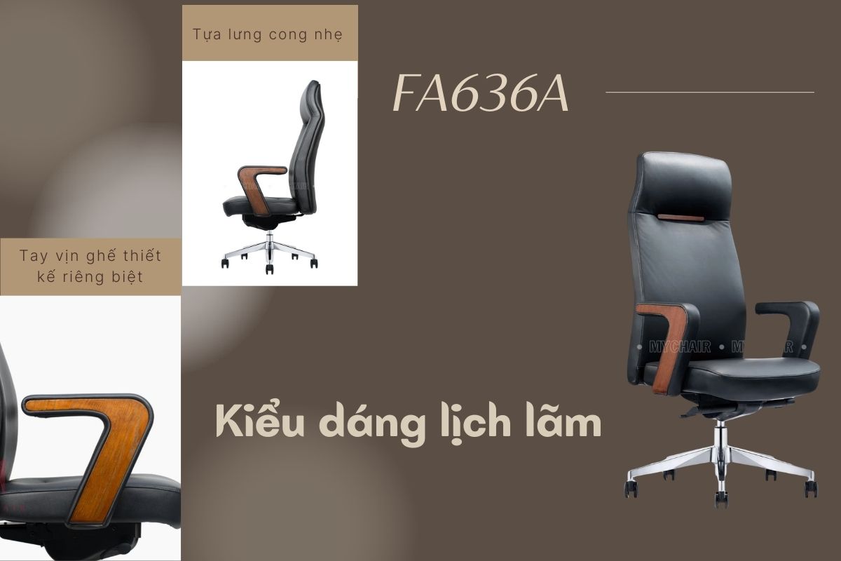 Ghế giám đốc FA636A sở hữu kiểu dáng lịch lãm
