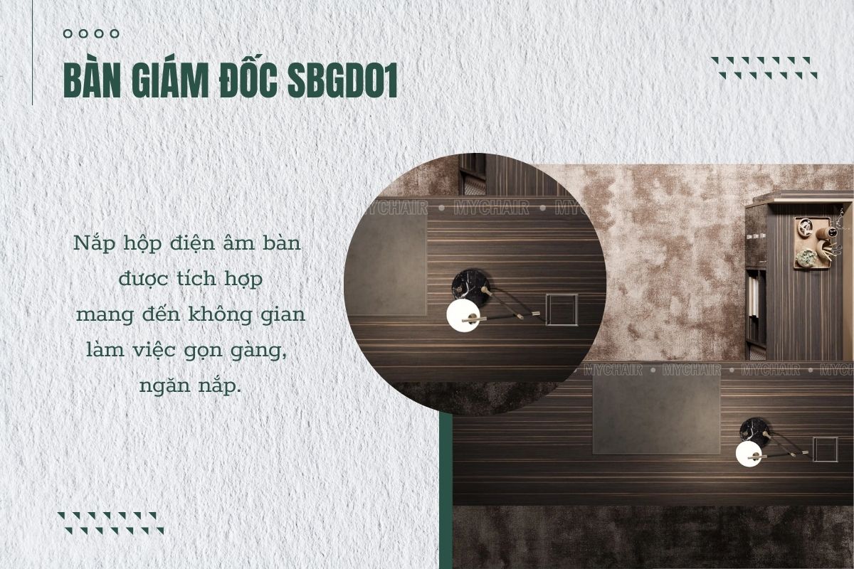 SBGD01 được trang bị nắp hộp điện âm bàn đẹp mắt