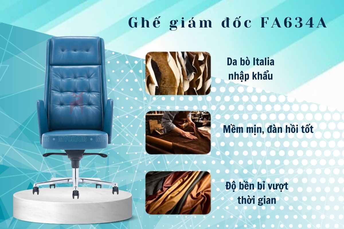 FA634A với chất liệu da bò Italia cao cấp