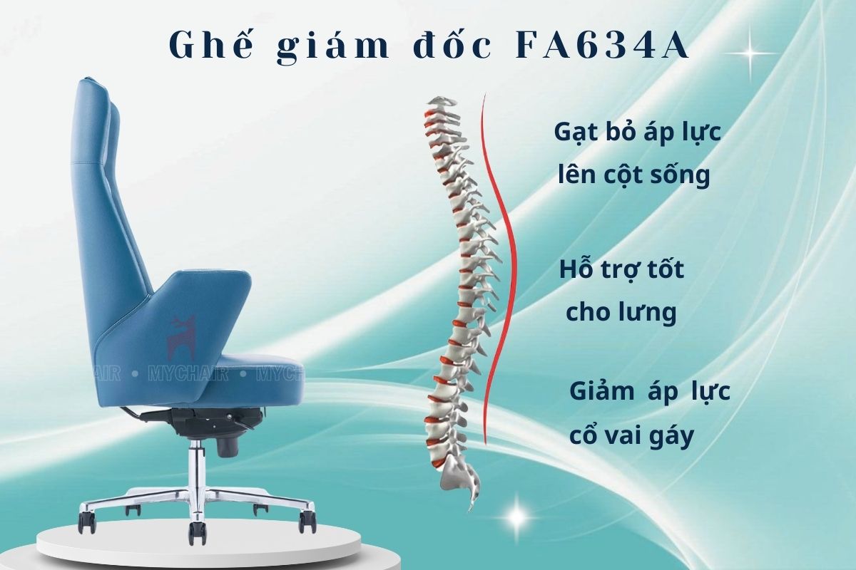 FA634A với tựa lưng ôm trọn cột sống