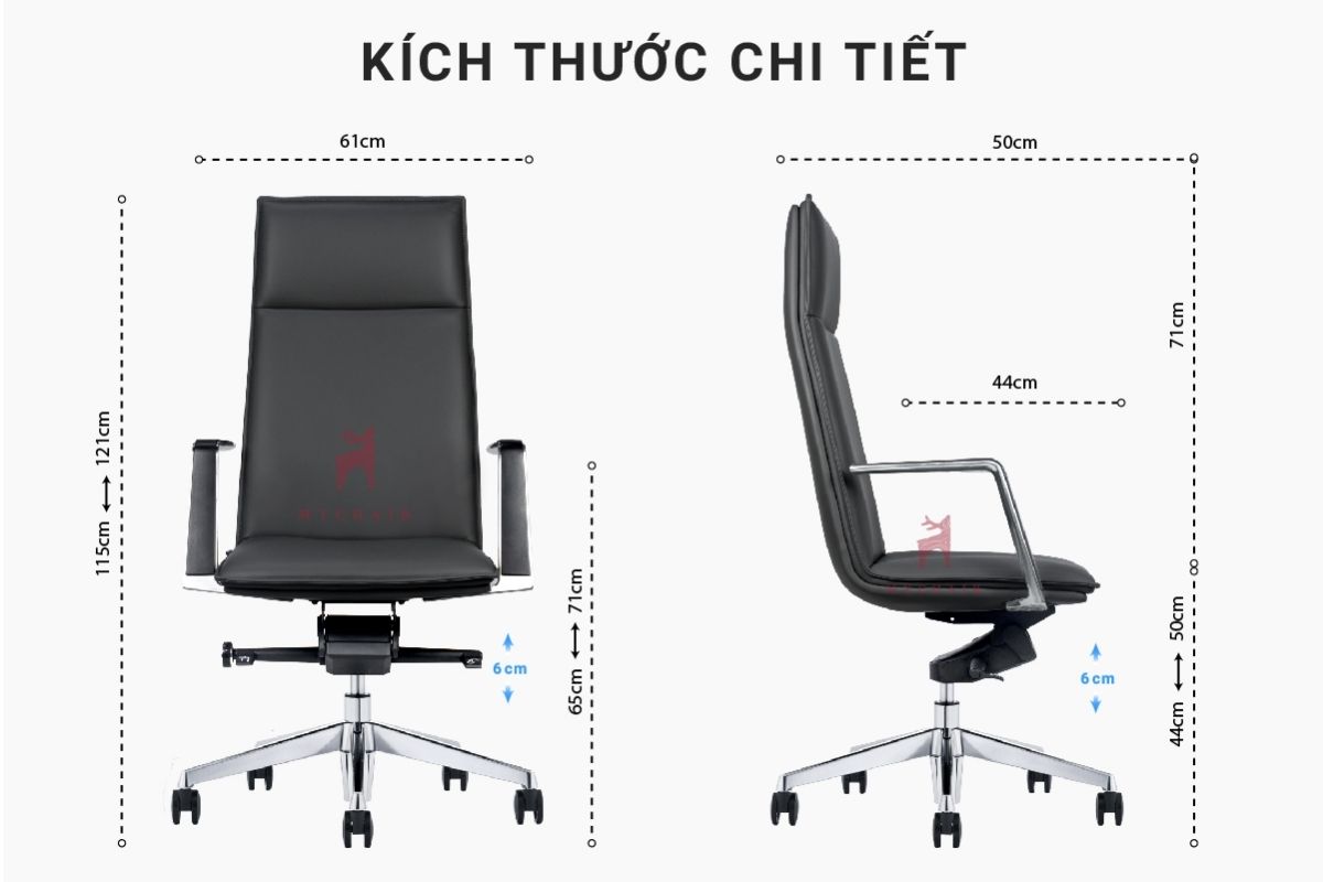 Kích thước ghế cho phòng giám đốc có diện tích nhỏ