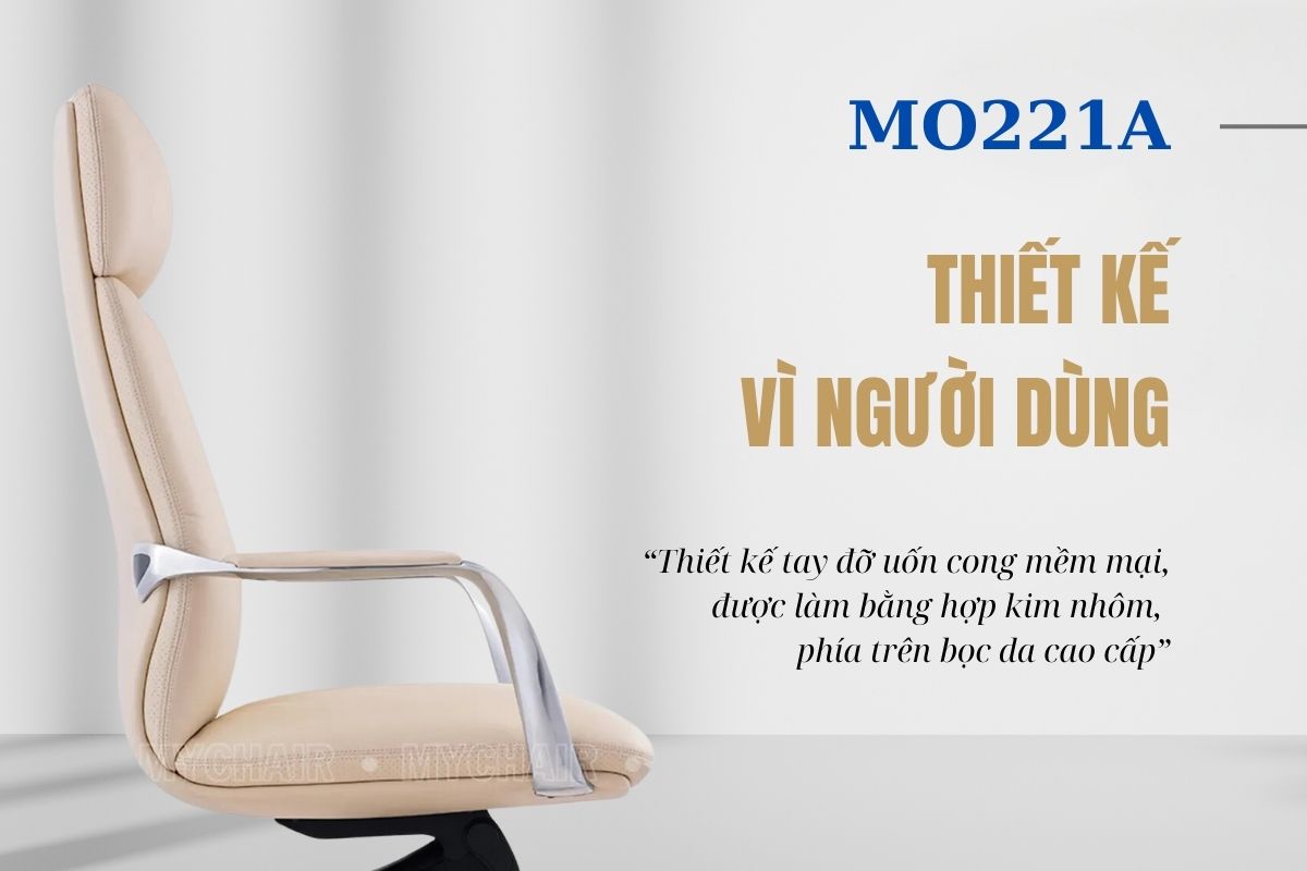 MO221A với thiết kế tay đỡ uốn cong mềm mại