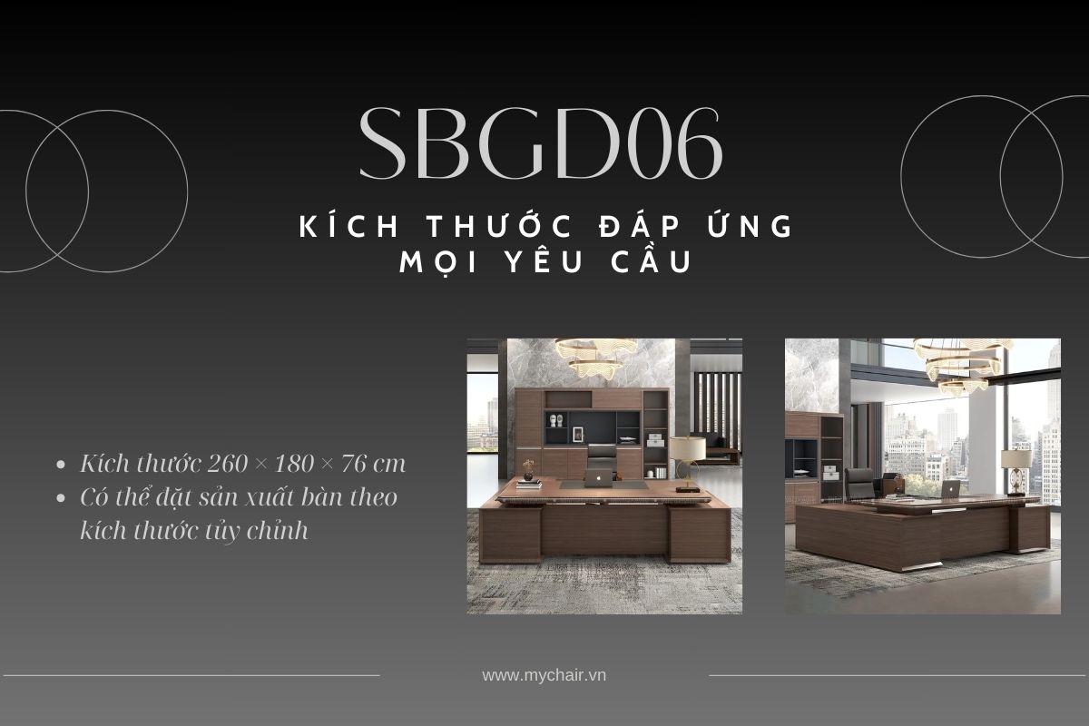 Kích thước bàn giám đốc SBGD06