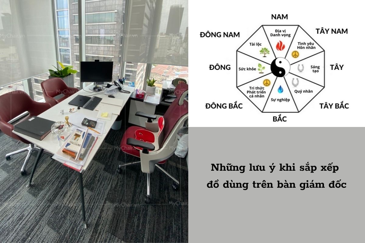 Những lưu ý khi sắp xếp đồ dùng trên mặt bàn giám đốc
