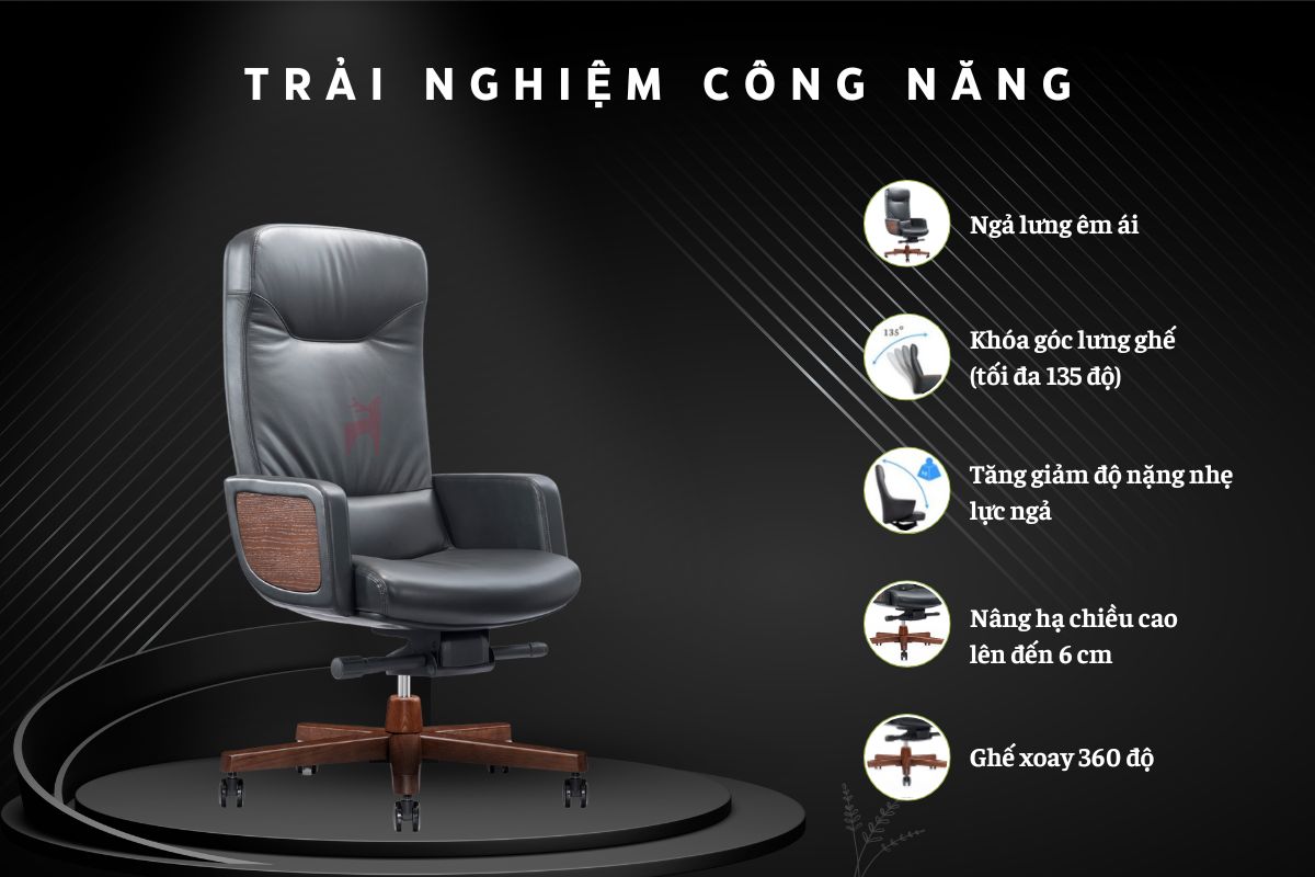 Ghế giám đốc NO634A có công năng vượt trội