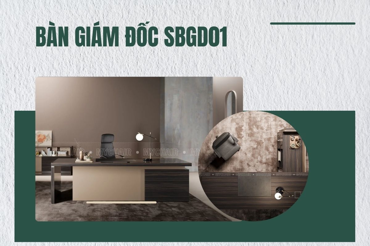 Bàn giám đốc SBGD01 với thiết kế vững chãi, sang trọng