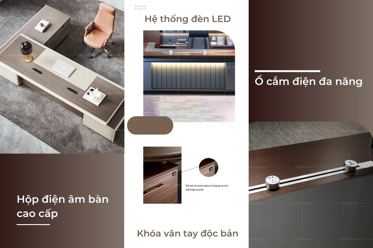 Bàn chủ tịch được trang bị nhiều tiện ích cao cấp